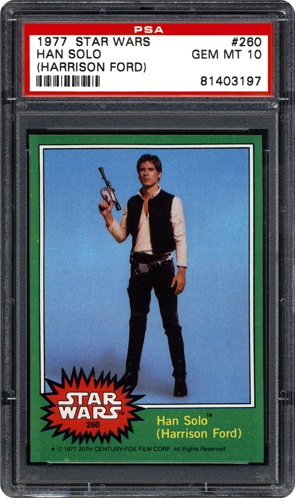 Harrison Ford Han Solo 1977 Star Wars Trading Card PSA 10