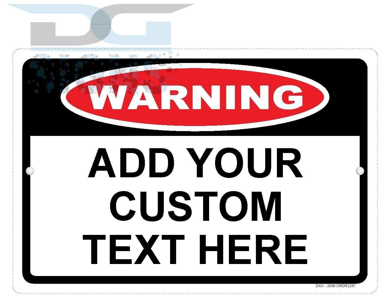 custom warning sign with your text personalized aluminum sign