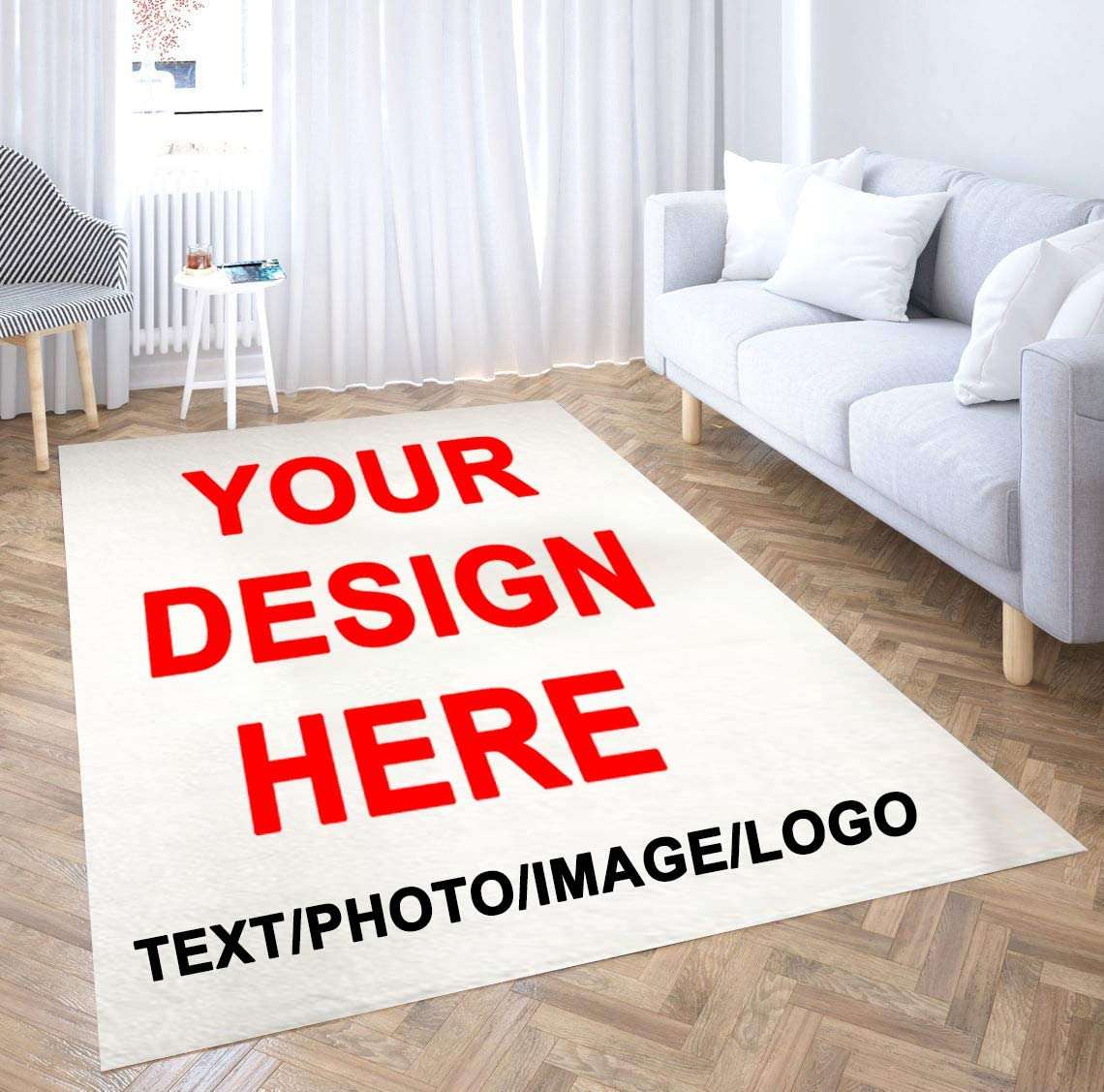 ibedding custom personalized rug with logo