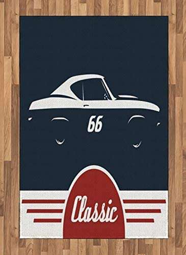 lunarable classic vintage sports car man cave area rug