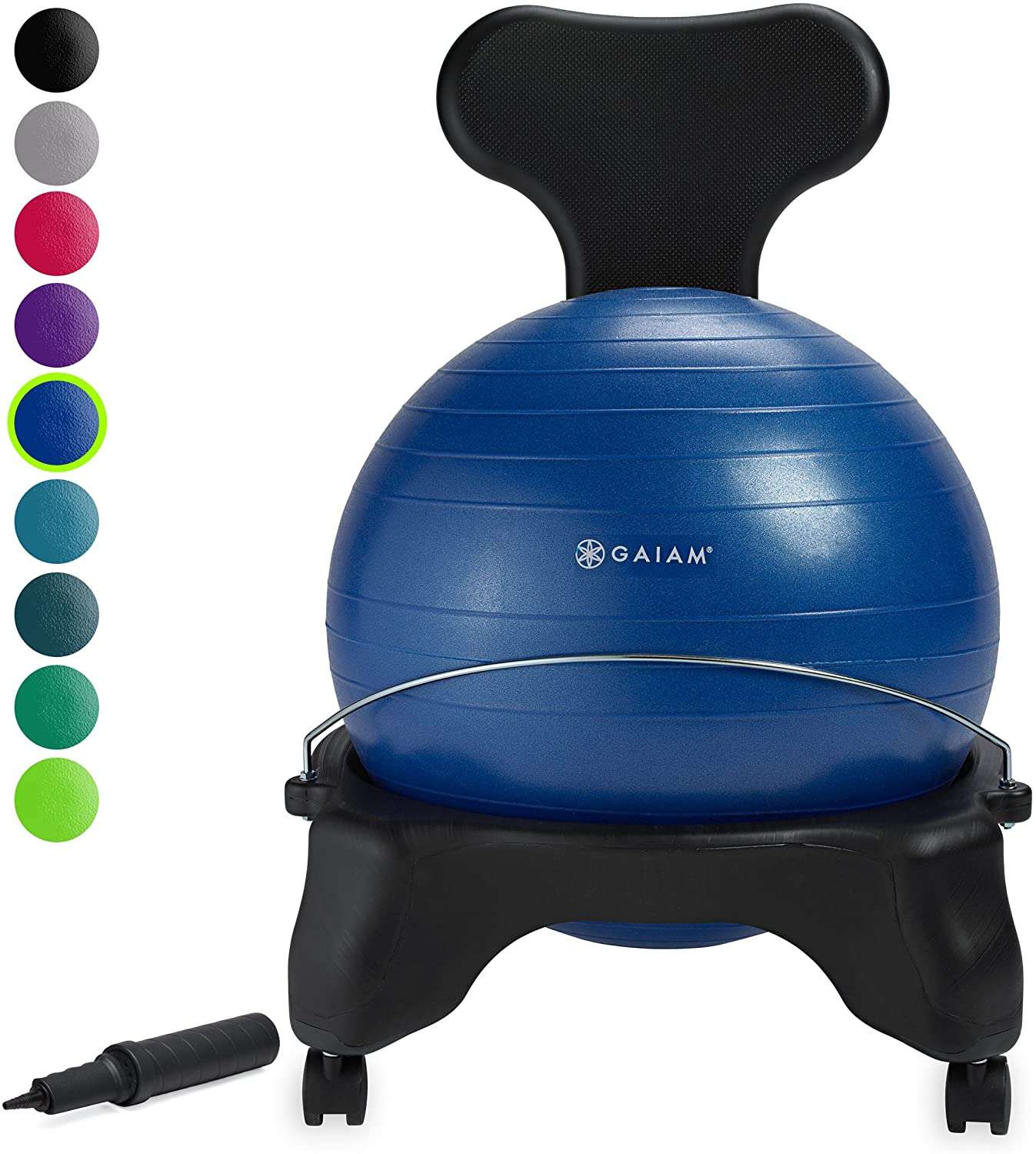 gaiam classic balance yoga ball chair set isolated on white background