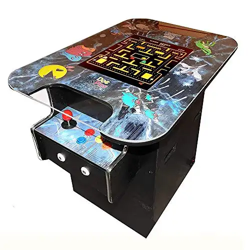 Doc and Pies Arcade Factory Cocktail Arcade Machine – 60 Retro Games – Full Size LCD Screen, Buttons and Joystick