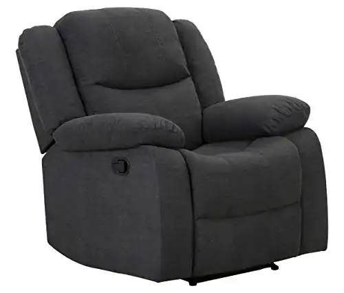 Amazon Brand – Ravenna Home Recliner Chair, 37"W, Dark Grey