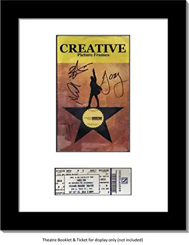 CreativePF [11x14bk-w] Black Theatre Frame with White Matting, Holds 5.5x8.5-inch Media Plus Ticket Including Installed Wall Hanger (Theatre Bill Not Included)