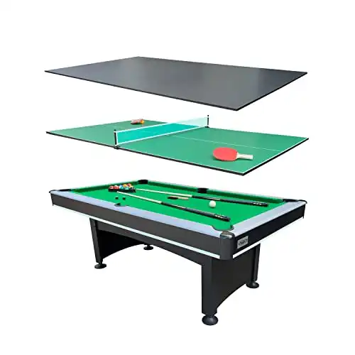 RACK Scorpius 7-Foot Multi Game Billiard/Pool with Table Tennis (Green Felt with Black Body)