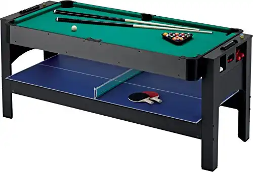 Fat Cat by GLD PRODUCTS Original 3-in-1, 6-Foot Flip Game Table (Air Hockey, Billiards and Table Tennis)