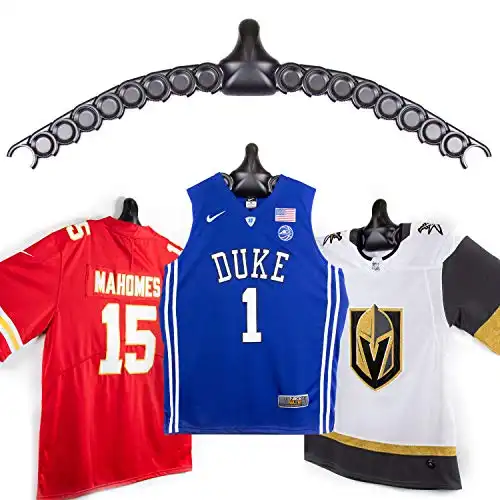 ChalkTalkSPORTS JerseyGenius | The Ultimate Display for All Jerseys | Shapes to Fit Any Sports Jersey (Single) | Versatile Hanger and Wall Display