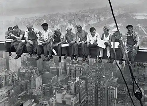 Pyramid America Charles Ebbets Workers Lunch ATOP A Skyscraper Black White Photo Cool Wall Decor Art Print Poster 36x24