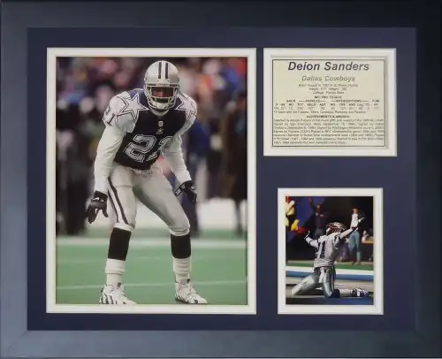 Legends Never Die "Deion Sanders" Framed Photo Collage, 11 x 14-Inch, (11590U)