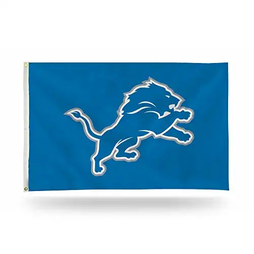 NFL Detroit Lions 3-Foot by 5-Foot Single Sided Banner Flag with Grommets