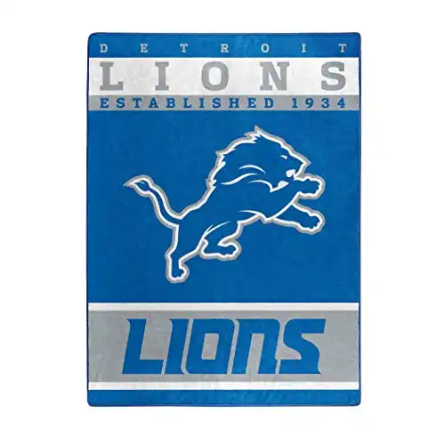 Northwest NFL Detroit Lions Unisex-Adult Raschel Throw Blanket, 60" x 80", 12th Man
