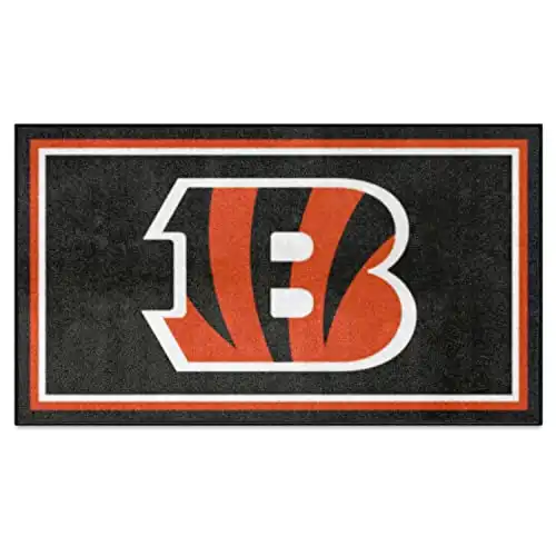 FANMATS 19863 NFL Cincinnati Bengals 3ft. x 5ft. Plush Area Rug | Sports Fan Area Rug, Home Decor Rug and Tailgating Mat