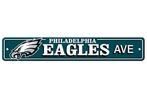 Fremont Die NFL Philadelphia Eagles Team Sign, 4" x 24", Street Sign