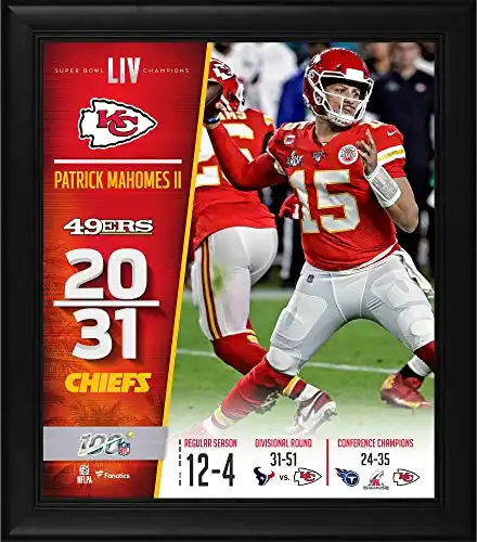 Patrick Mahomes Kansas City Chiefs Framed 15" x 17" Super Bowl LIV Champions Collage - NFL Player Plaques and Collages