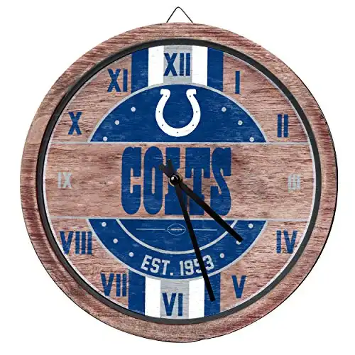 Indianapolis Colts NFL Barrel Wall Clock