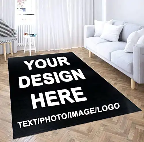 Custom Rug with Logo , Personalized Rugs and Mats Pictures for Home Decorative , Customized Area Rug Bedroom Carpet Full Color Print (60x40 in)
