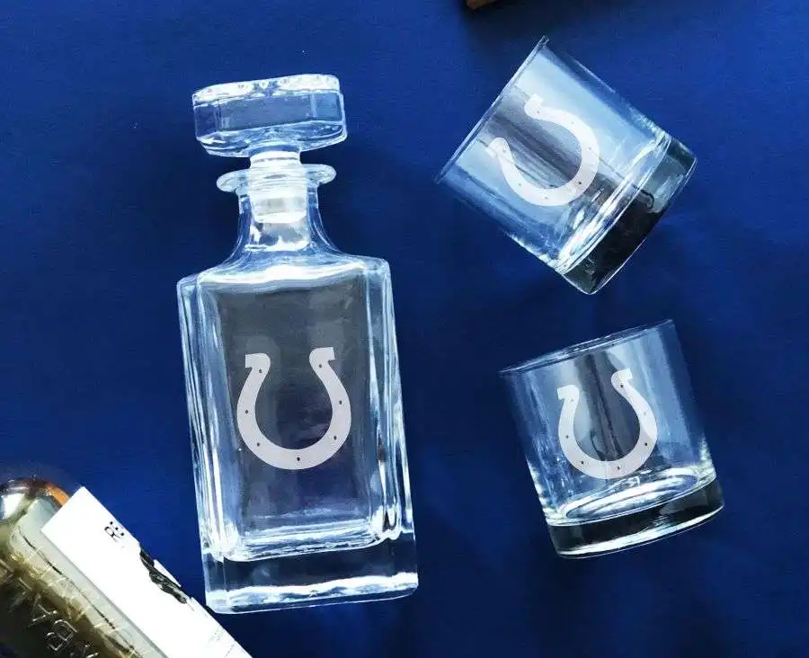 Colts Customized Decanter and Glasses