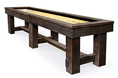 Olhausen Shuffleboard The Breckenridge – 12' x 20" - Matte Finish on Pine – Includes Pucks, Abacus Scorers and Accessories – Rustic Series