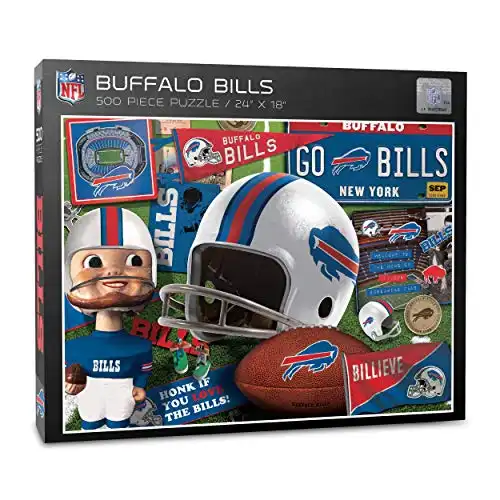 YouTheFan NFL Buffalo Bills Retro Series Puzzle - 500 Pieces, Team Colors, Large