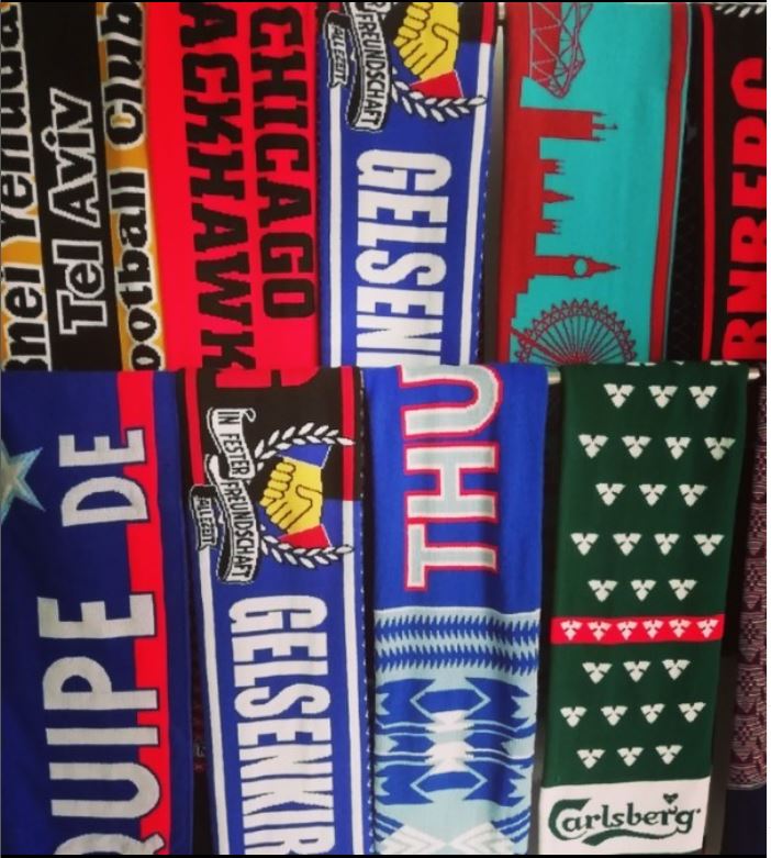 Club Scarves hanging on the wall